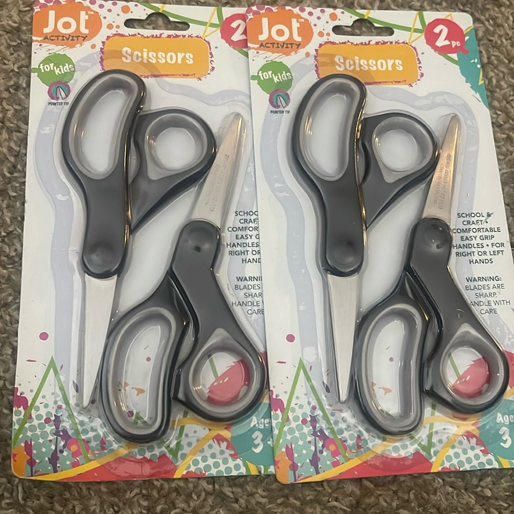 Black and Gray Safety Scissors with Ergonomic Handles